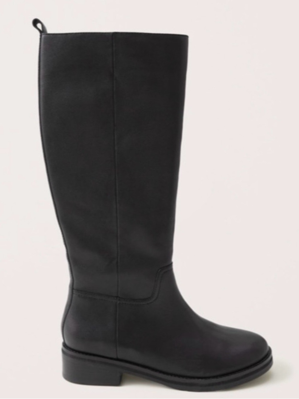 Abercrombie & Fitch Black Tall Real Genuine Leather Riding Boots - Picture 3 of 10